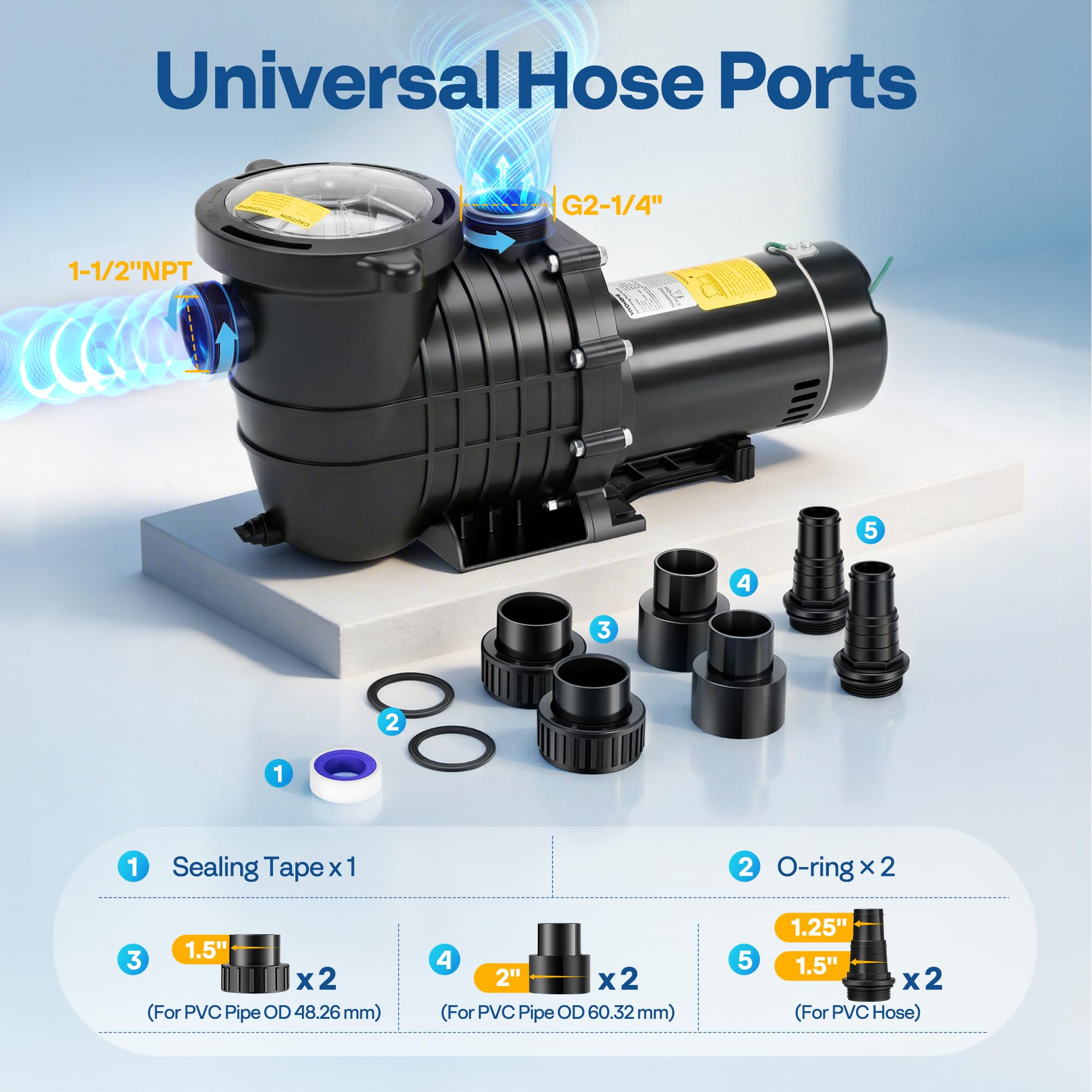 Amazon.com : VIVOHOME 1.5 HP 6027 GPH Powerful Copper Motor Self